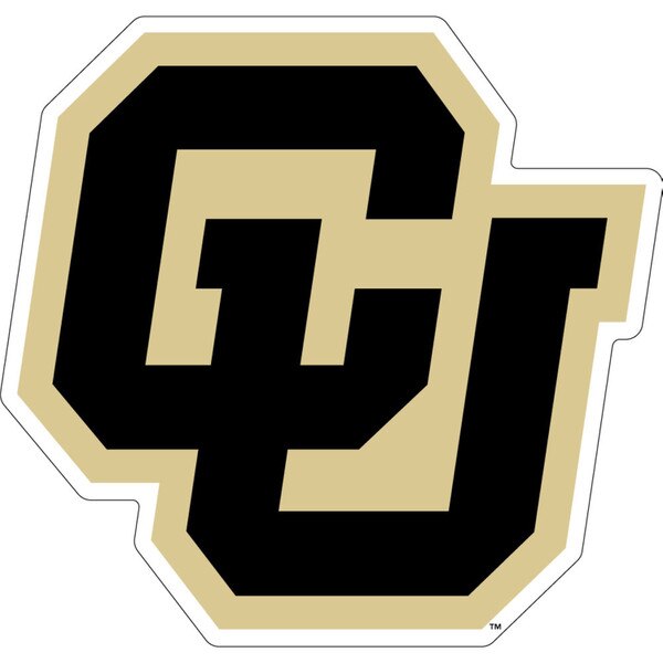 Interlocking black and vegas gold CU logo on white background